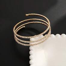 1pc Fashionable Luxurious Rhinestone Design Arm Chain Bracelet, Suitable For Women Everyday And Party Wear