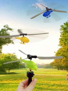 1/2/4/6/8/10/16/20 Sets Random Color Outdoor Pull Line Helicopter Toy Plane, Fly Small Plane, Teenager's Outdoor Games Sports Toys, Handle Pull Helicopter, New Year/Halloween/Christmas/ Birthday Gifts , Plastic Toy, Party Small Gift, Stress Relief Toy, Decompression Toy, Indoor/Outdoor Activity