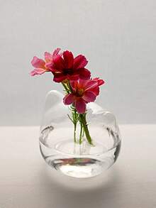 两件套猫形水培植物花瓶，卡通玻璃花瓶，家居装饰猫咪水培瓶，桌面迷你插花瓶，派对、婚礼和生日餐桌装饰花瓶