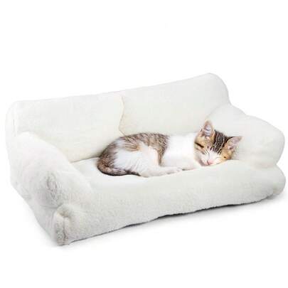 Cat Sofa Bed Fluffy Pet Bed Removable Washable Cat Couch Cover For Dogs And Cats 75 X 46 X 25 CM