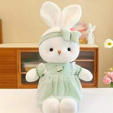 1 件 40 厘米/15.8 英寸可爱兔子毛绒娃娃穿裙子、睡枕、白兔公主舒适毛绒动物、生日情人节圣诞礼物 - 彩色 - 查看 8