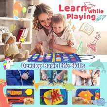1PC Busy Board For Toddlers, Montessori Toys For 3 4 5 6 Year Old, 8 In 1 Busy Book, Sensory Toys, Basic Dress Motor Skills Educational Activities, Toddler Travel Learning Toys, Gifts For Boys And Girls
