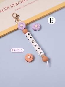 1 Stück personalisierter Gänseblümchen Silikon Schlüsselanhänger mit Perlen-Charm, leicht, süß, kawaii Schlüsselring für Umhängetasche/Reisetasche/Schultertasche, dekorative Kette, ideales personalisiertes Geschenk für Familie/Frauen/Freundin/Freunde, multifunktional, dekorativ, wiederverwendbar, exquisit, stilvolle, hochwertige, farbige, moderne, personalisierte, ideale Geschenke für sie, Teeraum, zum Valentinstag, zum Muttertag, zum Geburtstag, zum Vatertag, zur Graduierung, zur Hochzeit, zum Einzug, warme Atmosphäre, Herbst Zuhause Auffrischung, Harmonie Zuhause, Bürodekoration, elegantes Wohnen, ewige Liebe, Wohnzimmer Dekoration - Verschiedenfarbig - Übersicht 11
