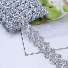 ZNZAKKA 2 yardas de cinta de encaje de galón con ribete metálico para costura, accesorios de ropa, decoración del hogar