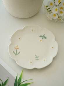 1 pieza Juego de taza y platillo de cerámica con asa, elegante taza de té con relieve floral pequeño y mariposa, taza de café/té de moda con asa, taza de agua para el hogar de vuelta a la escuela