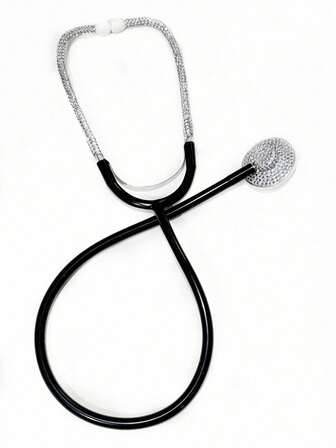 单件套装，听诊器道具，逼真的护士听诊器角色扮演，医生护士听诊器，成人角色扮演，男女角色扮演服装，过家家游戏配件。这款听诊器道具不仅能带来乐趣，还能让人们参与角色扮演活动。这款听诊器支架由塑料制成。