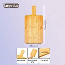 Plato de pizza de bambú con mango, tabla de pizza premium, bandeja de pizza natural/tabla de cortar de bambú, perfecta para pizza casera, cortar frutas y verduras, pan, queso y como bandeja de servir, accesorio de cocina y comedor con estilo, herramienta de cocina de repostería esencial