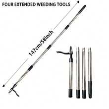 1pc Upright Weeder And Root Remover - Manual Vertical Weeding Tool - Ergonomic Aluminum Garden Weeder With Sharp Metal Teeth, Easy To Remove Weeds, Lawn Care And Soil Cultivation, Suitable For Gardening, Patio And Yard Use