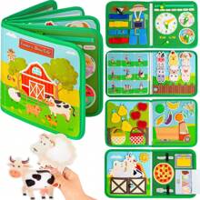 1PC Busy Board For Toddlers, Montessori Toys For 3 4 5 6 Year Old, 8 In 1 Busy Book, Sensory Toys, Basic Dress Motor Skills Educational Activities, Toddler Travel Learning Toys, Gifts For Boys And Girls