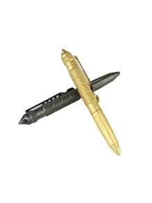 قلم تكتيكي متعدد الأغراض للدفاع عن النفس، من الألمنيوم المحمول، مزود بأداة كسر الزجاج الكربيدي و 5 قطع من أقلام الحبر البديلة السوداء، مناسب للتخييم والطوارئ، وحيادي الجنس (أسود/فضي/ذهبي/رمادي)