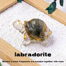 1 pièce Statue de tortue en cristal naturel, pierre de Reiki, figurine de tortue, amulette, sculpture Feng Shui pour la décoration de la maison et du bureau