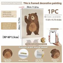 Cute Bear 1 Or 3 Nursery Wall Art Set: 3 PiecesForest Theme Nursery Decor With Hand Painted Brown Bears And Blush - Unisex Scandinavian Nursery Prints - Multicolor - View 30