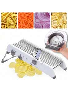 Professional Mandoline - Versatile Slicer With Adjustable Straight, Waffle, And Julienne Blades, Extra-Wide Stainless Steel Deck, Hand Guard, Non-Skid Feet, And Space-Saving Design - 1 Sentence - View 9