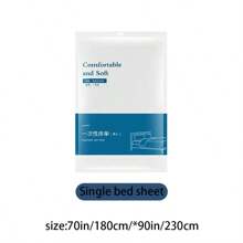 1 pièce Drap de lit jetable, 4 pièces/set Literie jetable pour les voyages et l'hôtel - Drap et taie d'oreiller en tissu non tissé portable et hygiénique, convenant aux déplacements professionnels, au camping et aux séjours d'urgence