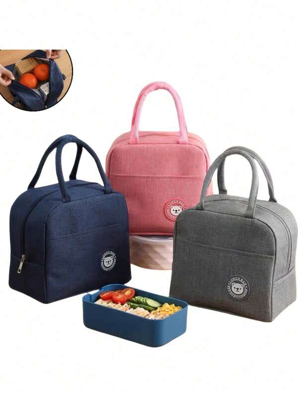 1pack Large-Capacity Insulated Lunch Tote Bag – Durable Oxford Cloth Exterior With Leakproof Thick Aluminum Foil Lining – Portable, Reusable Cooler Bag For Hot & Cold Food – Ideal For Work, School, Office, Travel, Picnics, And Outdoor Activities – Lightweight, Waterproof, Easy-To-Clean Thermal Lunchbox For Men, Women & Teens