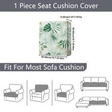 1pc Outdoor Bodhi Leaf Sofa Cushion Cover, All Season Sofa Dust Cover, Modern Farmhouse Style, Scratch & Stain Resistant, Machine Washable, Suitable For Living Room, Bedroom, Study, Balcony, Patio