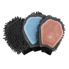 1 Stück Haustier Badetuch, Haustier absorbierende Handschuh, Hund Haarentfernung Handschuh, Katze Massage Handschuh, Haustier Badetuch, Hund absorbierende Handschuh, Haustier Reinigungshandschuh, Katze Bademassage Bürste, doppelseitiger Multi-Funktions Haustier Massage Handschuh