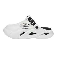 Men's New Summer Outdoor Letter Beach Party Chinese Style Street EVA Buckle Couple Hole Shoes Casual Vacation Slip-On All Season - White - View 9