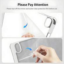 2025 New Transparent Tablet Protective Case, Compatible With IPad 11th Gen A16, 10th Gen, 9/8/7th Gen 10.2", Pro 12.9", Air 11/13", M3 2025, Air 4/5, 10.9", Pro 11", Mini 7/6, Shock-Proof Protective Cover - Grey - View 5