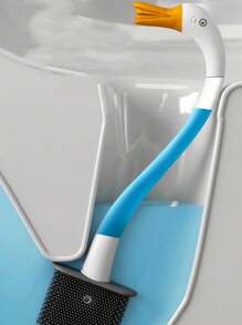 1pc Wall-Mounted Toilet Brush Set/Silicone Toilet Brush With Long Handle For Bathroom Deep Cleaning
