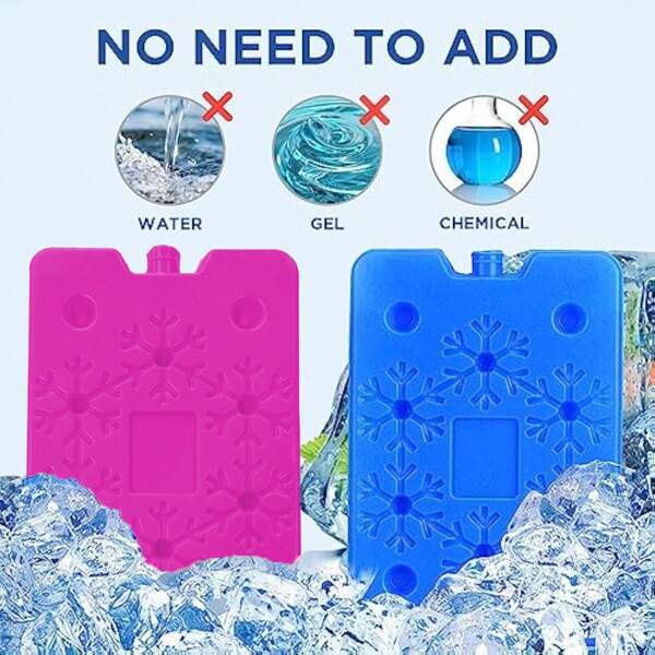 1 pieza/2 piezas/4 piezas Bolsa térmica de verano reutilizable de 200ml con patrón de copo de nieve azul/rosa para almacenamiento de alimentos frescos, molde para cubitos de hielo, para viajes, campamentos, picnics y la escuela