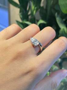 1pc Silver Color 3ct Moissanite Women's Engagement Ring With GRA Certificate