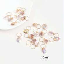 30pcs Beach Style Faux Shell Hair Scrunchies ,Hair Accessory - 30pcs - View 5