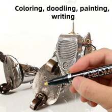 2pcs Gold And Silver Metallic Markers - Waterproof, Suitable For DIY Crafts, Applicable On Black Paper, Glass, Rocks, Halloween Pumpkins, Card Making, Scrapbooking, Christmas, Resin Arts And Office Supplies Back To School