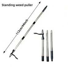 1pc Upright Weeder And Root Remover - Manual Vertical Weeding Tool - Ergonomic Aluminum Garden Weeder With Sharp Metal Teeth, Easy To Remove Weeds, Lawn Care And Soil Cultivation, Suitable For Gardening, Patio And Yard Use