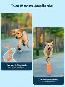 1 كرة أليف ذكية جديدة، وضعان، مزودة بإضاءة LED مدمجة، لعبة كلاب، للمشي مع الكلب/القط، للترفيه الذاتي، لعبة مضغ للحيوانات الأليفة، لإغراء الحيوان الأليف، كرة قفز آلية
