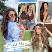 Long Synthetic 4pcs/Set Clip In Hair Extenstion 20inch Water Wave 11clips Wavy Hairpiece Clip On Hair Extensions Heat Resistant,Cheap Curly Hair