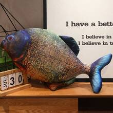 超逼真的鱼毛绒枕头 - 栩栩如生的毛绒动物玩具，柔软可抱的食人鱼/鲟鱼/金枪鱼抱枕，沙发装饰，适合儿童和成人的礼物 - 彩色 - 查看 4