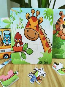 9 Stücke aus dickem Puzzle-Schaumstoff-Material mit Flachmuster von Koala/Giraffe/Krokodil, lustiges Cartoon-Tiermuster, Kinderspiel-Lernspiel-Geschenk zur Bildung