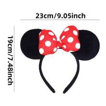 Disney 1PC Disney Minnie Mouse Ear Headband With Red Bow - Adorable Anime Theme Hair Accessory, Nylon, Hand Washable - Suitable For Theme Parks, Holiday Gifts, Party Decorations, Cosplay Headbands | Anime Themed Accessories | Polyester & Spandex, Headband