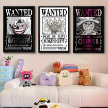 1 pieza Impresión en lienzo de una sola pieza WANTED Póster decorativo desmontable Impresión artística para sala de estar sin marco Colección de pinturas decorativas en lienzo, sin marco