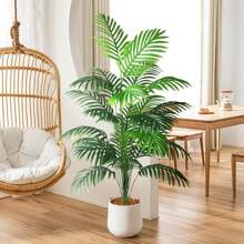 1/2 Pieza(s) Árbol artificial de palmera de Phoenix con tallos altos y hojas grandes, adecuado para decoración interior/exterior de alto nivel. Perfecto para bodas, hoteles, jardines, patios, fotografía, Halloween y decoración vegetal verde hermosa (sin macetas)