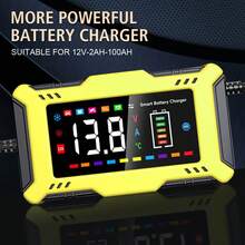 110V/240V 输入 14.6V/12V 6A 通用 90W 脉冲修复汽车电池充电器 欧盟美国插头 适用于铅酸/锂铁电池