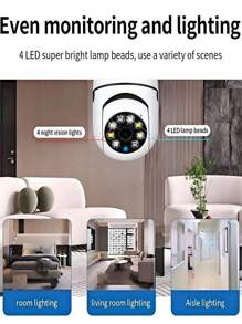 1 pezzo Telecamera E27 HD, visione remota senza fili e Wi-Fi a 360 gradi, rilevamento del movimento e allarme, audio bidirezionale e illuminazione notturna, ideale per la sicurezza domestica, assistenza agli anziani e ai bambini, con visione notturna incorporata, supporto per archiviazione cloud e scheda microSD - perfetto per il monitoraggio di bambini e animali domestici e la sicurezza domestica - ideale come regalo per la famiglia