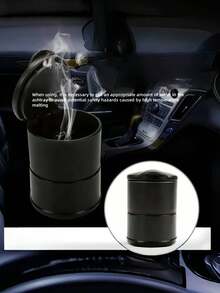 1个车载烟灰缸 - 专为桌面使用而设计，防烟灰溢出，密闭防漏设计，无异味，防水。使用时，请向水箱中加入适量水，以防止高温熔化并确保香烟完全熄灭。适用于驾驶、房间、客厅等多种场合。