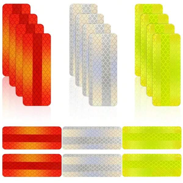 DUOFIRE Reflective Sticker - Outdoor Waterproof Safety Reflective Tape For Bicycle, Helmet, Backpack And Clothing - High Visibility - 1.18 X 3.25 Inches Anti-Collision Waterproof Glow Reflective Decals