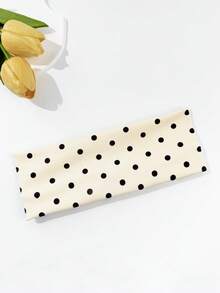 1 件女士波尔卡圆点印花宽弹性头带，洗脸化妆头带，运动头带，女士发饰秋冬发带，适合度假装女士优雅围巾