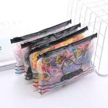 1 Pacote de Elásticos Coloridos Descartáveis na Moda, Faixas de Cabelo, Acessórios de Cabelo, Adequados para Presente de Meninas, Uso Diário, Mulheres, Acessórios de Cabelo para Festa, Acessórios de Cabelo para Vestir, Decoração Doméstica de Banheiro, Decoração de Outono, Acessórios de Cabelo de Volta às Aulas