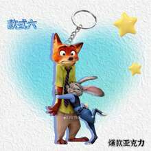 Sanrio Crazy Animal Nick Judy Keychain Double Sided Acrylic High Beauty Backpack Cute Pendant Gift Accessories School Supplies, Back To School