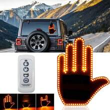 Luz de dedo con gestos para coche, señal LED de furia al volante, para expresar amor, gestos de pájaro, alto, saludos y advertencias, modelo de 3 luces con gestos, luz de mano para ventana. - A - Ver 2
