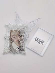 1 Stück, Silber, Harz, Metall-Stil, modelliert, Fotokartenhalter, Pop, Album, Fotoschutzkartenhalter, geeignet für 6,5*9,5cm/2,56*3,74 Zoll Foto, Schulanfang, Straykids, Skz, Straykids Kpop