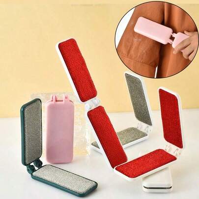 1/2pcs Portable Clothing Hair Remover, Household Coat Hair Scraper, Double-Sided Folding Electrostatic Brush Hair Remover
