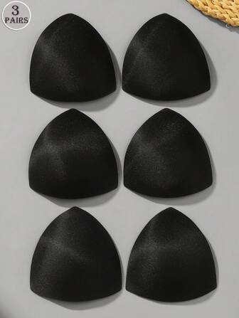 3 Pairs Women Intimates Bra Accessories Triangle Sponge Swimsuit Pad Breast Chest Enhancers Foam Bra Push Up Insert