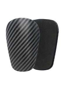 1 Pair Mini Professional Ultralight Carbon Fiber Reinforced Shinguards, Shock Absorbing Thicker Football Leg Pads