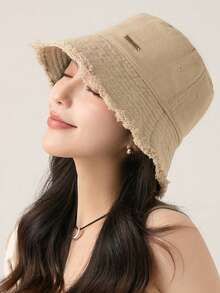 1pc Women's Fashionable Wide Brim Sun Hat, Small Face Flattering, UV Protection, Casual Versatile Bucket Hat For Spring/Summer - Multicolor - View 4
