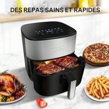 KotiCidsin 2000 W ölfreie Heißluftfritteuse, 8-l-Heißluftfritteuse, 8 automatische Programme, Touchscreen